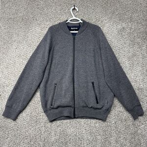 Barbour Jacket Men XXL Weather Comfort Wool Full Zip Lined Gray Knit Heavyweight